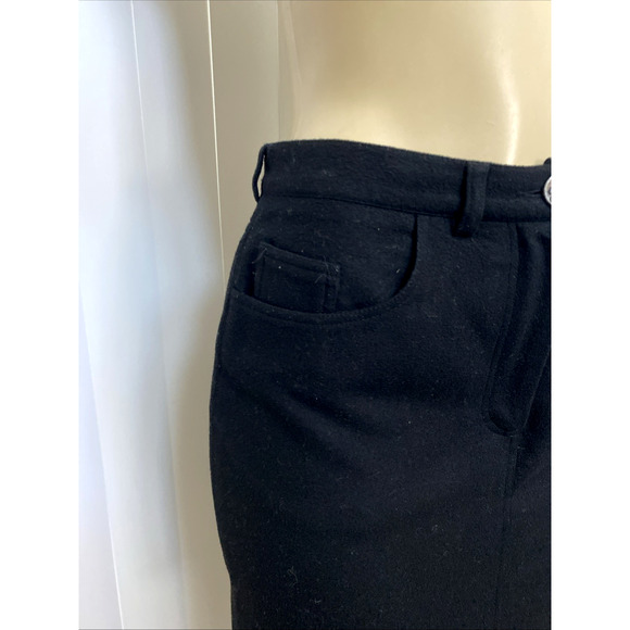 Ernest Le Gamin Skirt Black Mini Wool Cashmere 40 Lined Front zip S - Picture 3 of 8